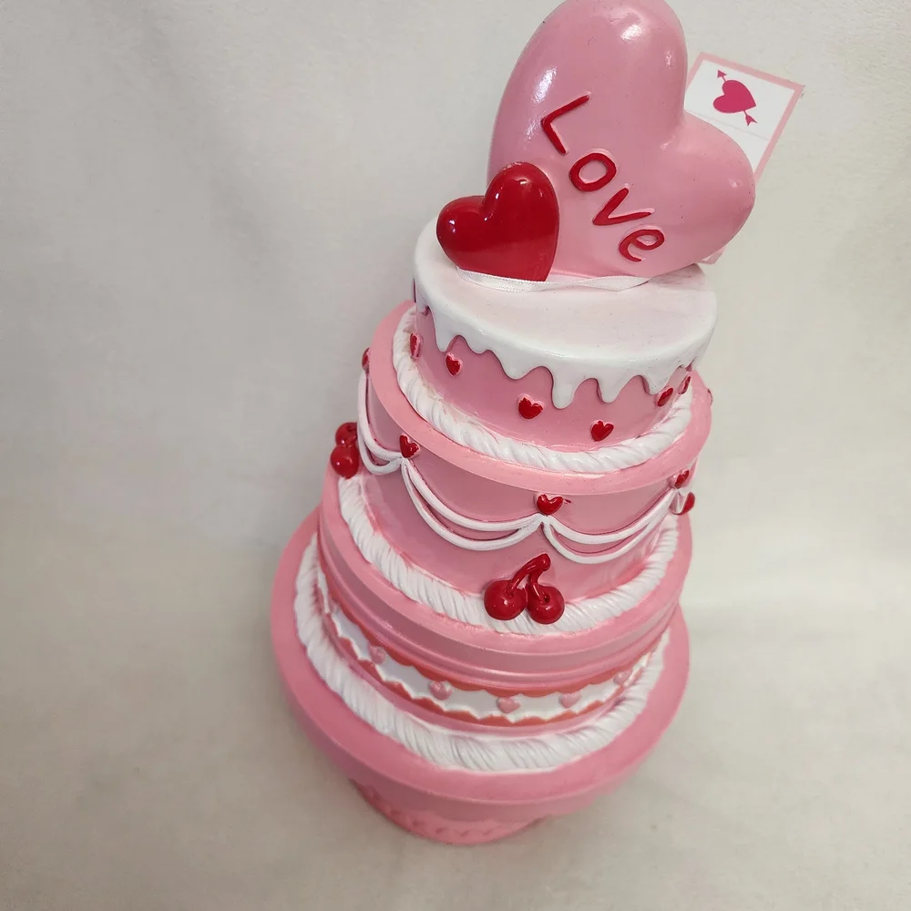 Pink Heart Cake Holiday Decoration for Parties